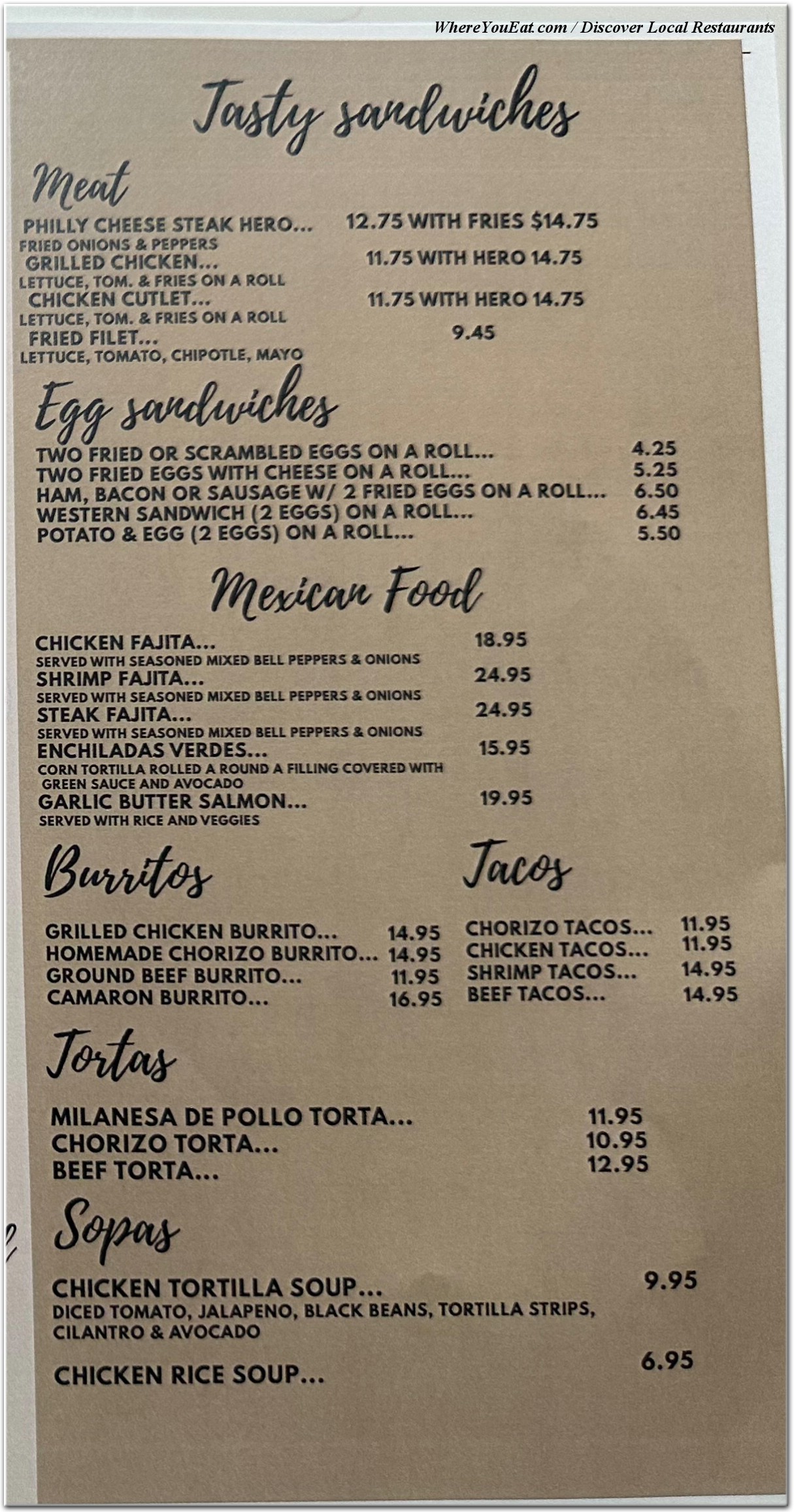 menu